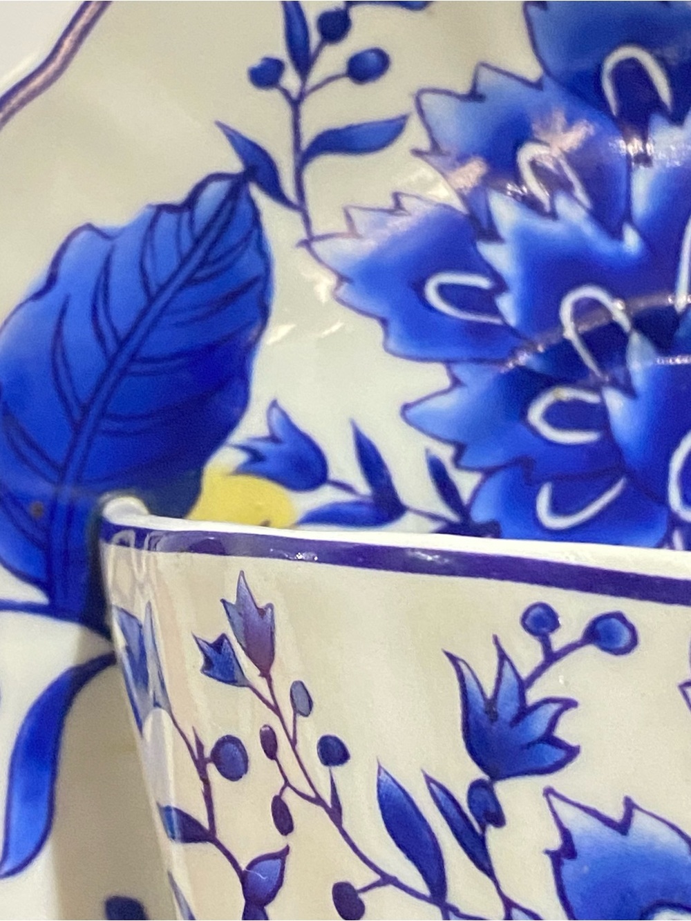 Formalities by Baum Bros Blue Floral Porcelain Teacup Saucer Night Light  VTG - Picture 8 of 10